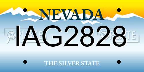 IAG2828 Nevada License Plate