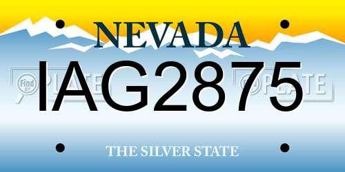 IAG2875 Nevada License Plate