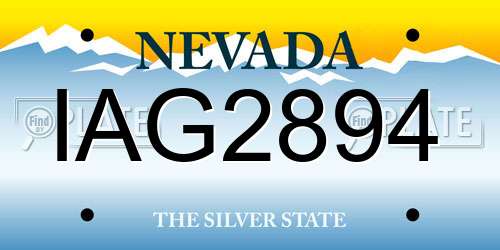 IAG2894 Nevada License Plate