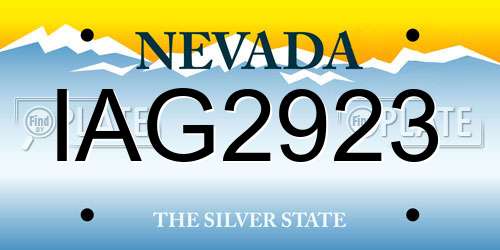 IAG2923 Nevada License Plate