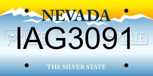 IAG3091 Nevada License Plate