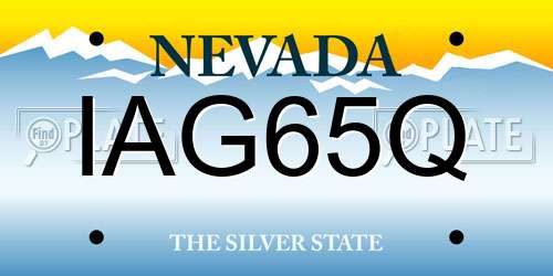 IAG65Q Nevada License Plate