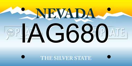 IAG680 Nevada License Plate