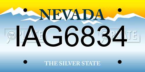 IAG6834 Nevada License Plate