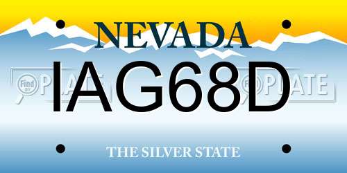 IAG68D Nevada License Plate