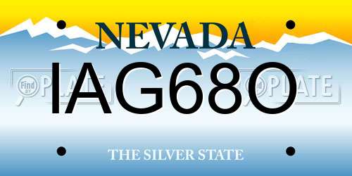 IAG68O Nevada License Plate