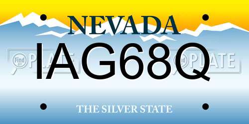 IAG68Q Nevada License Plate