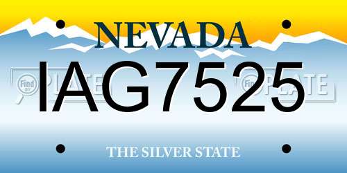IAG7525 Nevada License Plate