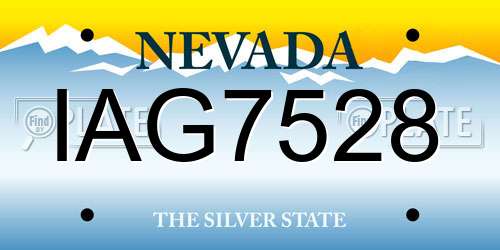 IAG7528 Nevada License Plate