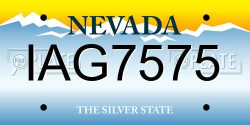 IAG7575 Nevada License Plate
