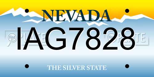 IAG7828 Nevada License Plate