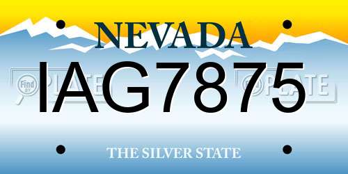 IAG7875 Nevada License Plate