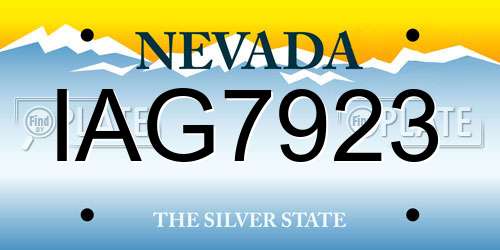 IAG7923 Nevada License Plate