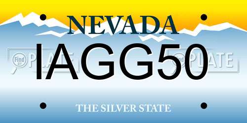 IAGG50 Nevada License Plate