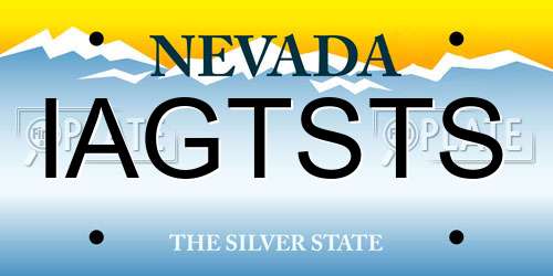 IAGTSTS Nevada License Plate