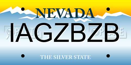 IAGZBZB Nevada License Plate