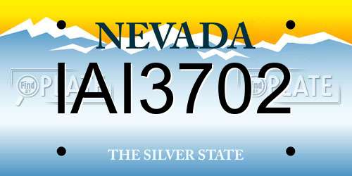 IAI3702 Nevada License Plate