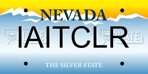 IAITCLR Nevada License Plate