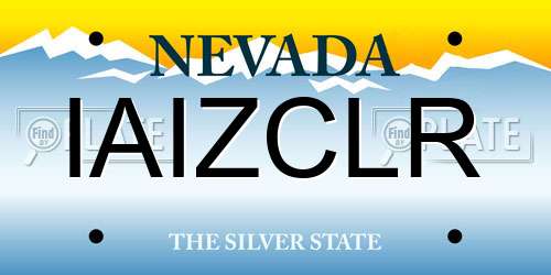 IAIZCLR Nevada License Plate