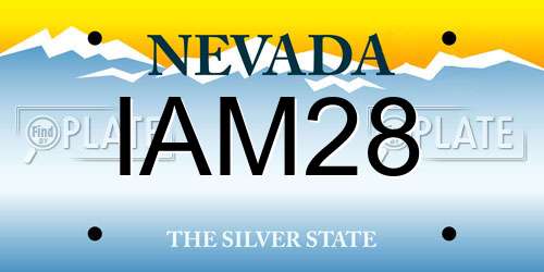IAM28 Nevada License Plate