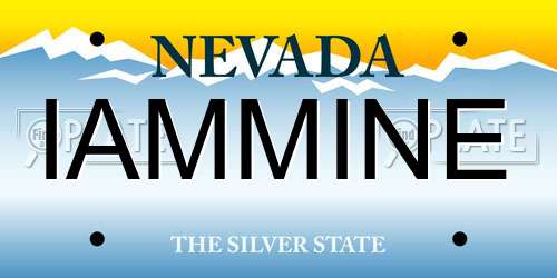 IAMMINE Nevada License Plate
