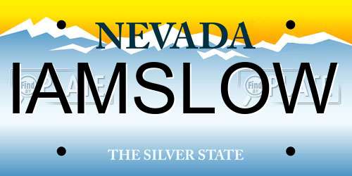 IAMSLOW Nevada License Plate