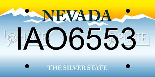 IAO6553 Nevada License Plate