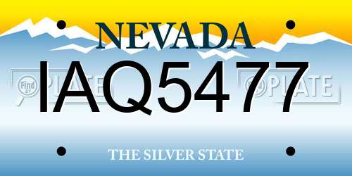 IAQ5477 Nevada License Plate