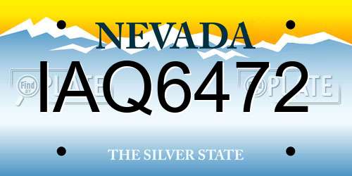 IAQ6472 Nevada License Plate