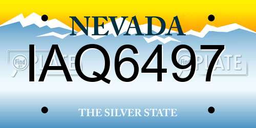 IAQ6497 Nevada License Plate