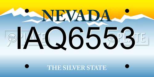 IAQ6553 Nevada License Plate