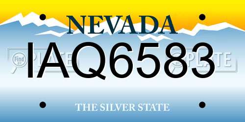 IAQ6583 Nevada License Plate