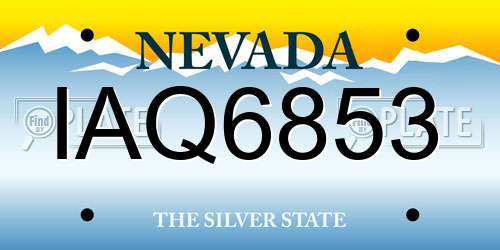 IAQ6853 Nevada License Plate