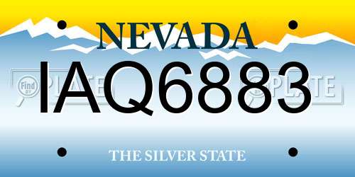 IAQ6883 Nevada License Plate