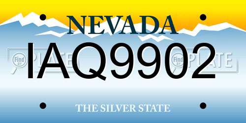 IAQ9902 Nevada License Plate