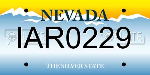 IAR0229 Nevada License Plate