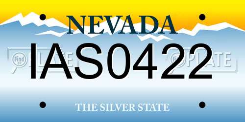 IAS0422 Nevada License Plate