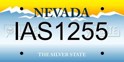 IAS1255 Nevada License Plate