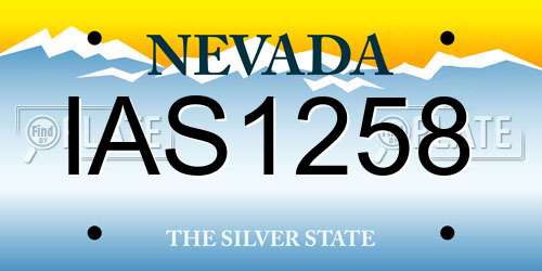 IAS1258 Nevada License Plate