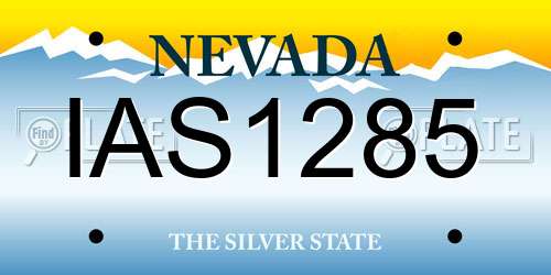 IAS1285 Nevada License Plate