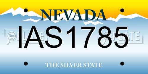 IAS1785 Nevada License Plate