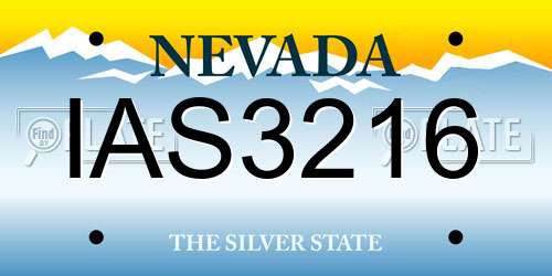 IAS3216 Nevada License Plate