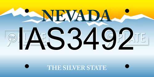 IAS3492 Nevada License Plate