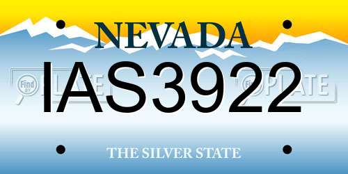 IAS3922 Nevada License Plate