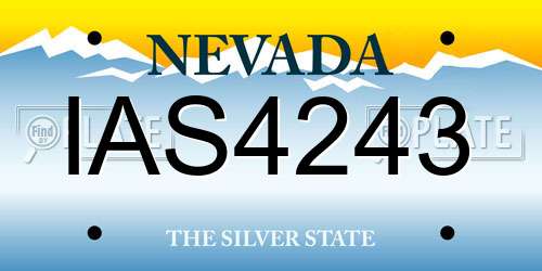 IAS4243 Nevada License Plate