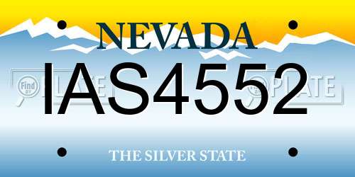 IAS4552 Nevada License Plate