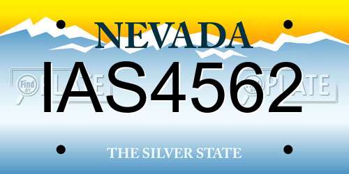 IAS4562 Nevada License Plate