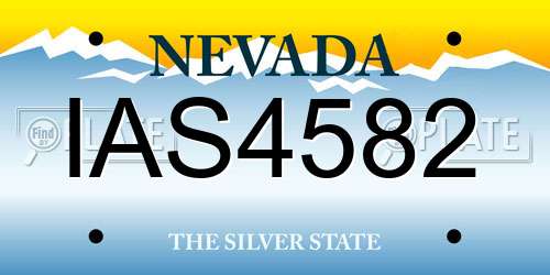 IAS4582 Nevada License Plate