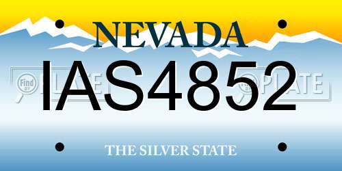 IAS4852 Nevada License Plate