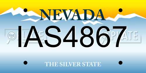 IAS4867 Nevada License Plate